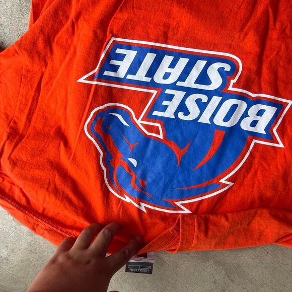 Boise State Center Swoosh y2k Nike Tee orange Mens size L 2000s - Picture 3 of 3